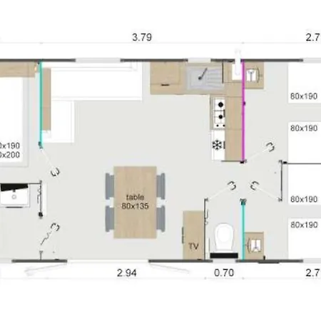Camping Mobil-home 3 Avec Terrasse A - Api-1-52-1293 Saint-Julien-en-Born
