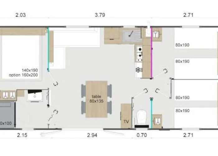 Camping Mobil-home 3 Avec Terrasse A - Api-1-52-1293 Saint-Julien-en-Born